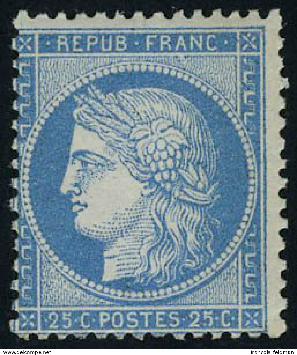 Neuf Avec Charnière N° 60B, 25c Bleu Type II, Cl, T.B. Rare - Autres & Non Classés