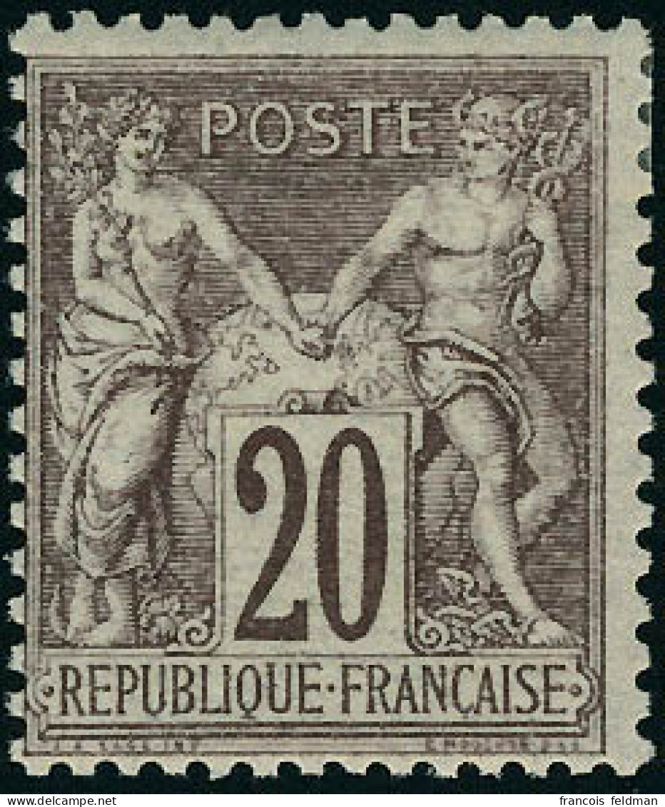 Neuf Avec Charnière N° 67. 20c Brun-lilas, Type I, Cl, T.B. - Other & Unclassified