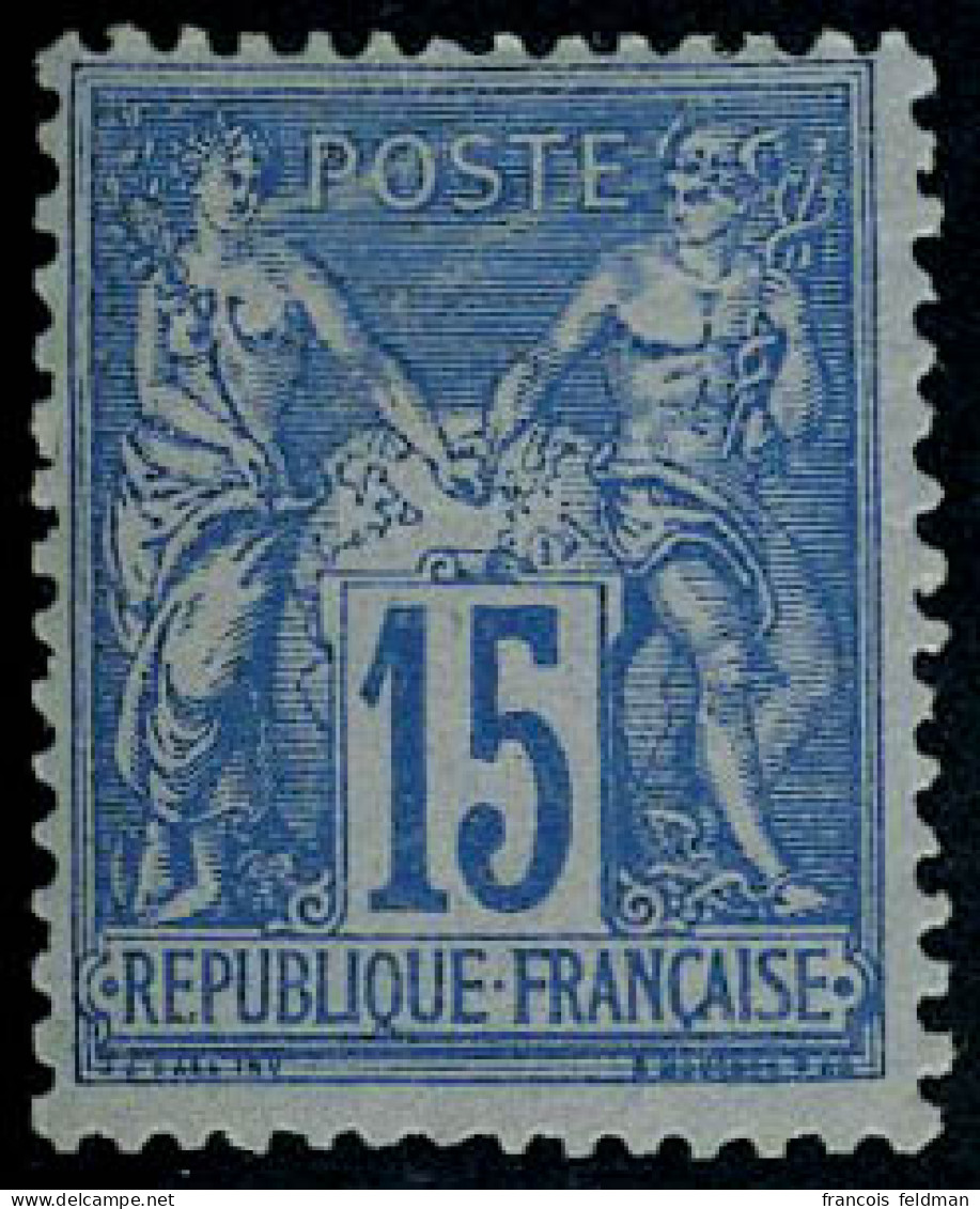 Neuf Avec Charnière N° 90a, 15c Bleu Sur Bleu, TB - Autres & Non Classés