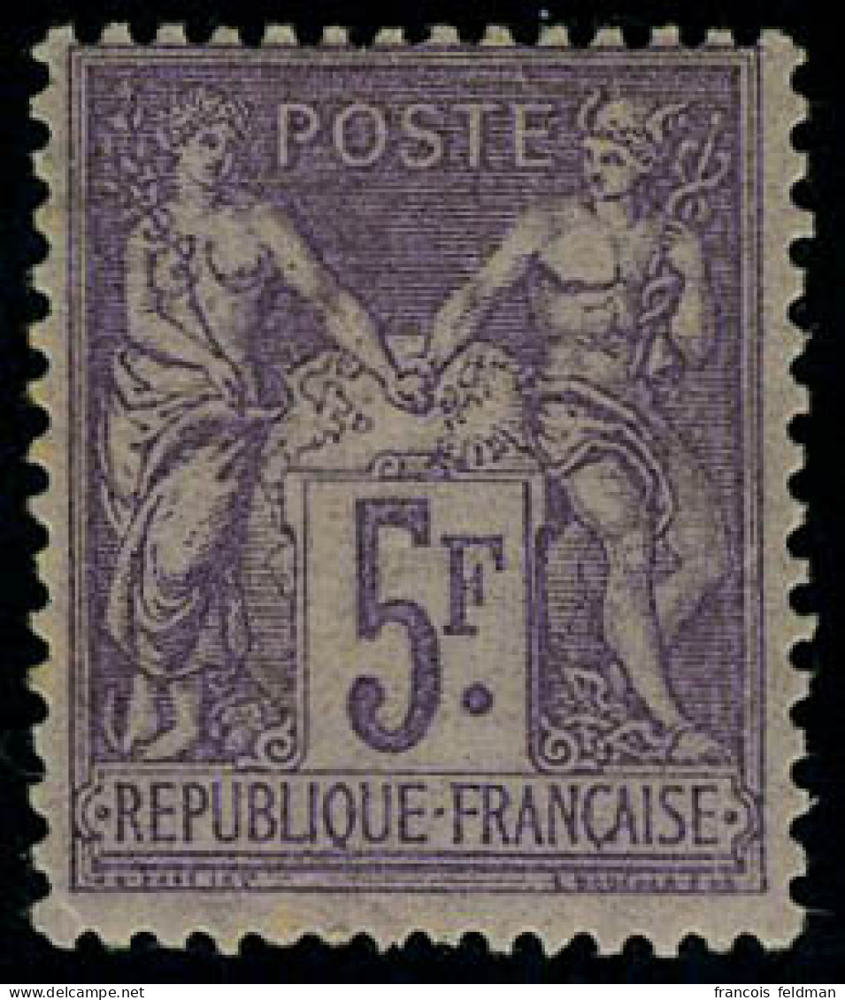 Neuf Avec Charnière N° 95, 5f Violet Sur Lilas, Cl, TB, Signé Calves - Other & Unclassified