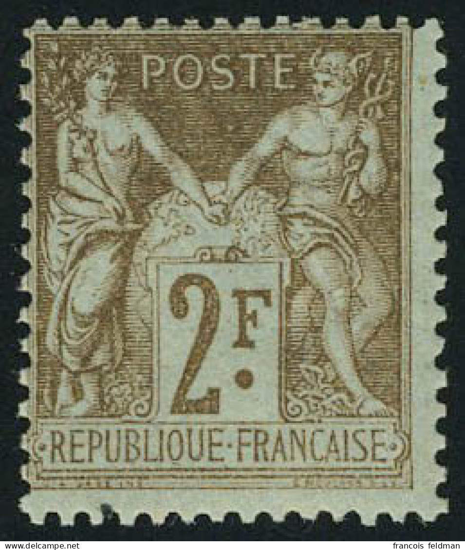 Neuf Avec Charnière N° 105, 2f Bistre Sur Azuré, T.B. - Otros & Sin Clasificación