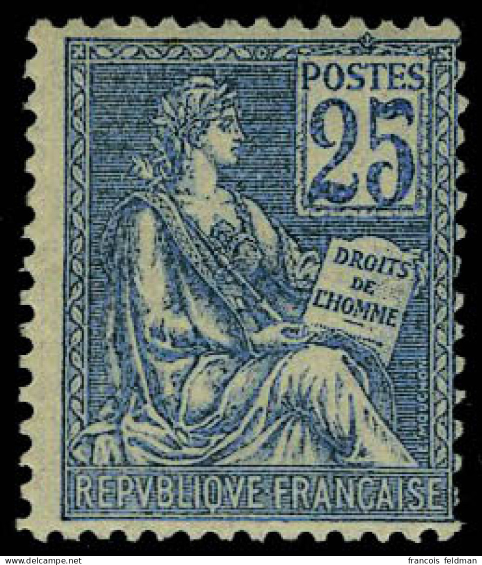 Neuf Sans Charnière N° 114, 25c Bleu Mouchon Type I T.B. - Autres & Non Classés