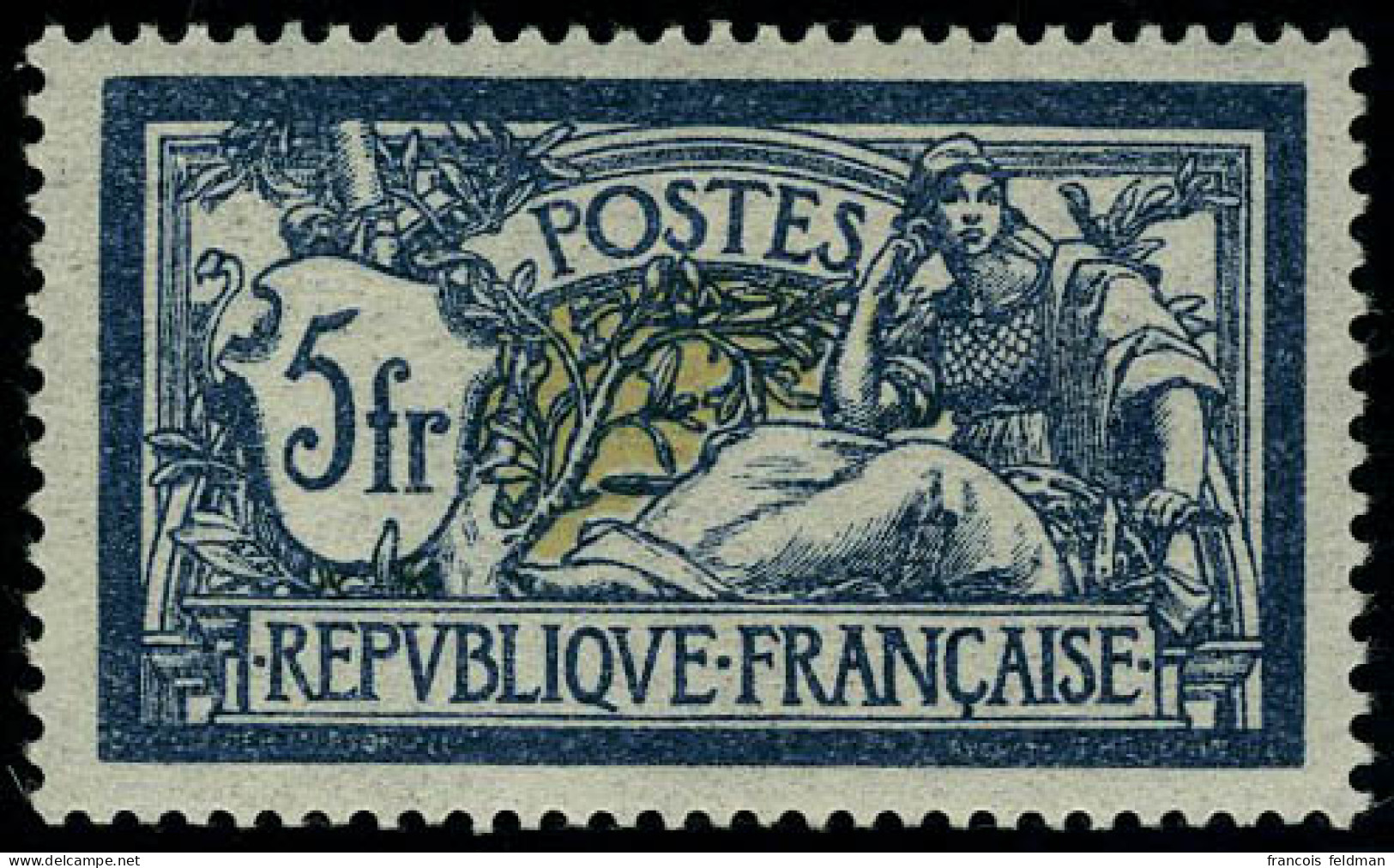 Neuf Avec Charnière N° 123a, 5F Bleu Et Olive, Excellent Centrage, Cl, TB - Autres & Non Classés