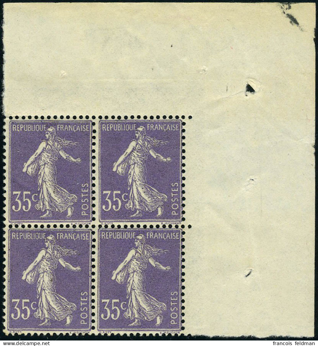 Neuf Sans Charnière N° 136, 35c Violet Clair, Bloc De 4 CdF, Excellent Centrage, Superbe - Other & Unclassified