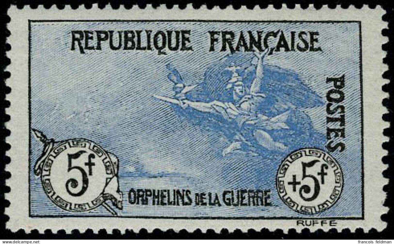 Neuf Avec Charnière N° 155, 5f + 5f Orphelins, Très Légère Trace De Charnière Nettoyée, Apparence Sans Charnière, T.B. S - Autres & Non Classés