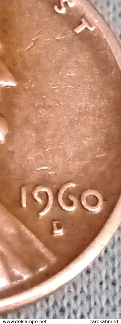 USA 1960, D Over D, Penny, Repunched Mint Mark. & L Of Liberty Is On Rim ، Gomaa - 1959-…: Lincoln, Memorial Reverse