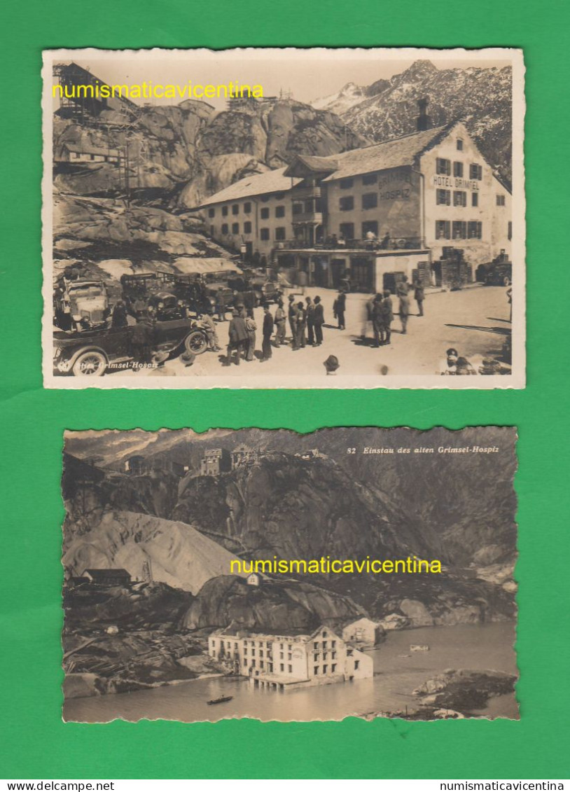 Suisse Diga Dam Grimselpass Albergo Grimsel Hospiz Prima E Dopo L'acqua Svizzera Switzerland Schweiz - Grimentz