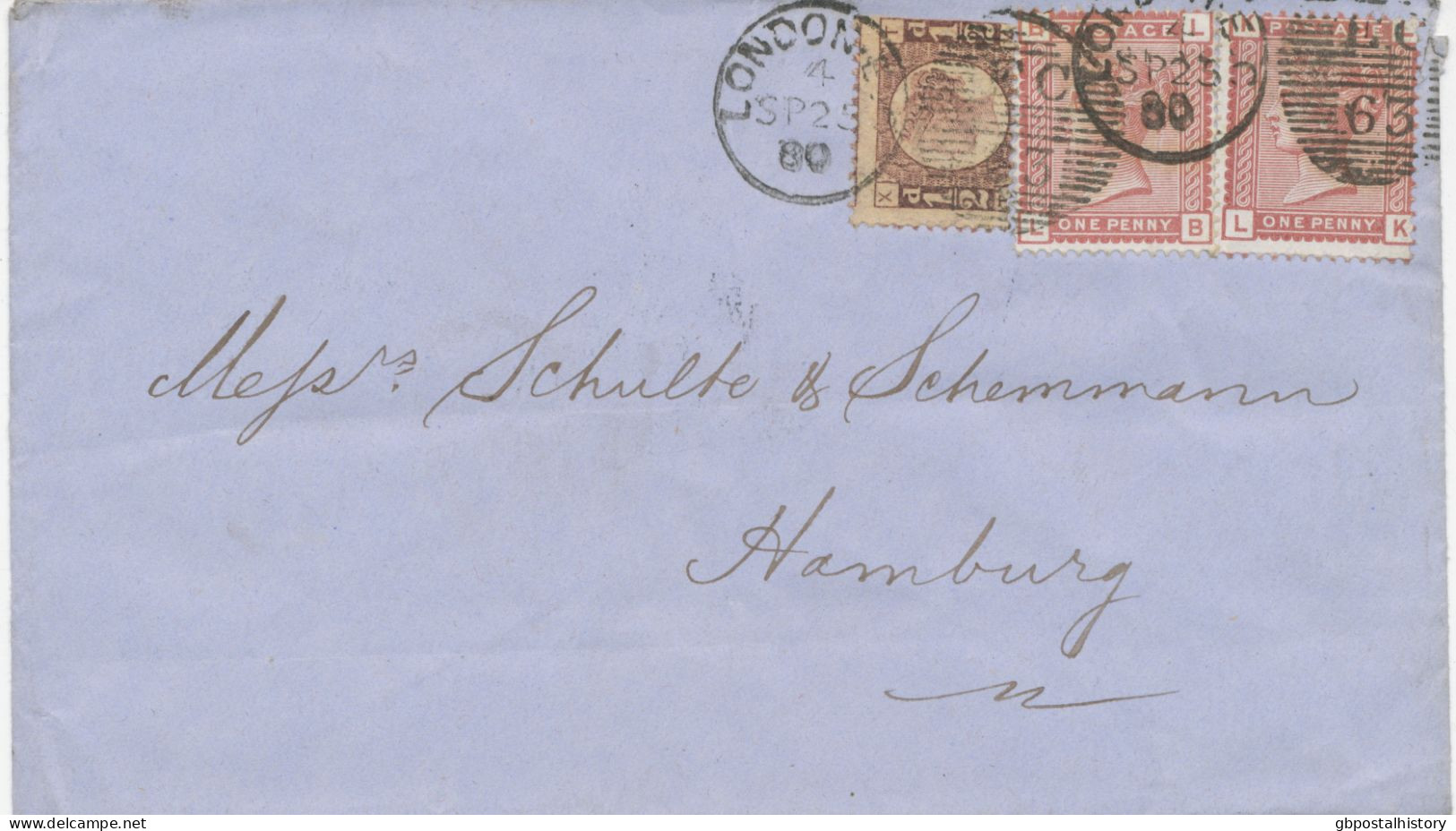 GB 1880, QV ½d Rose-red Pl.14 (TX) W. VARIETY: Imperforated At Right Side (EXTREMELY RARE ON COVER) Together With Two 1d - Cartas & Documentos