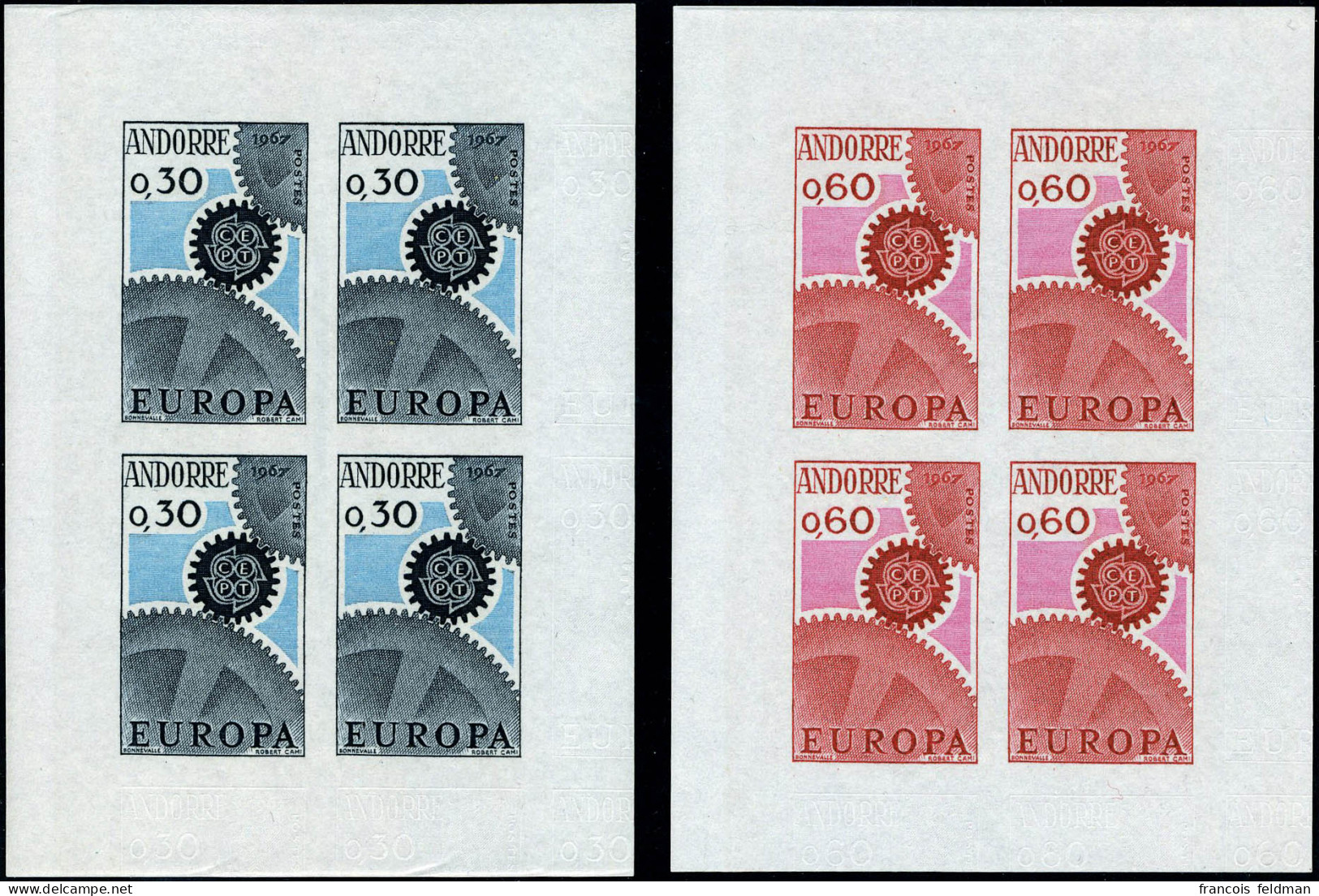 Neuf Sans Charnière N° 179a/80a, Europa 1967 En Mini Feuillet De 4 Ex. Non-dentelés, TB - Photo WEB - Autres & Non Classés