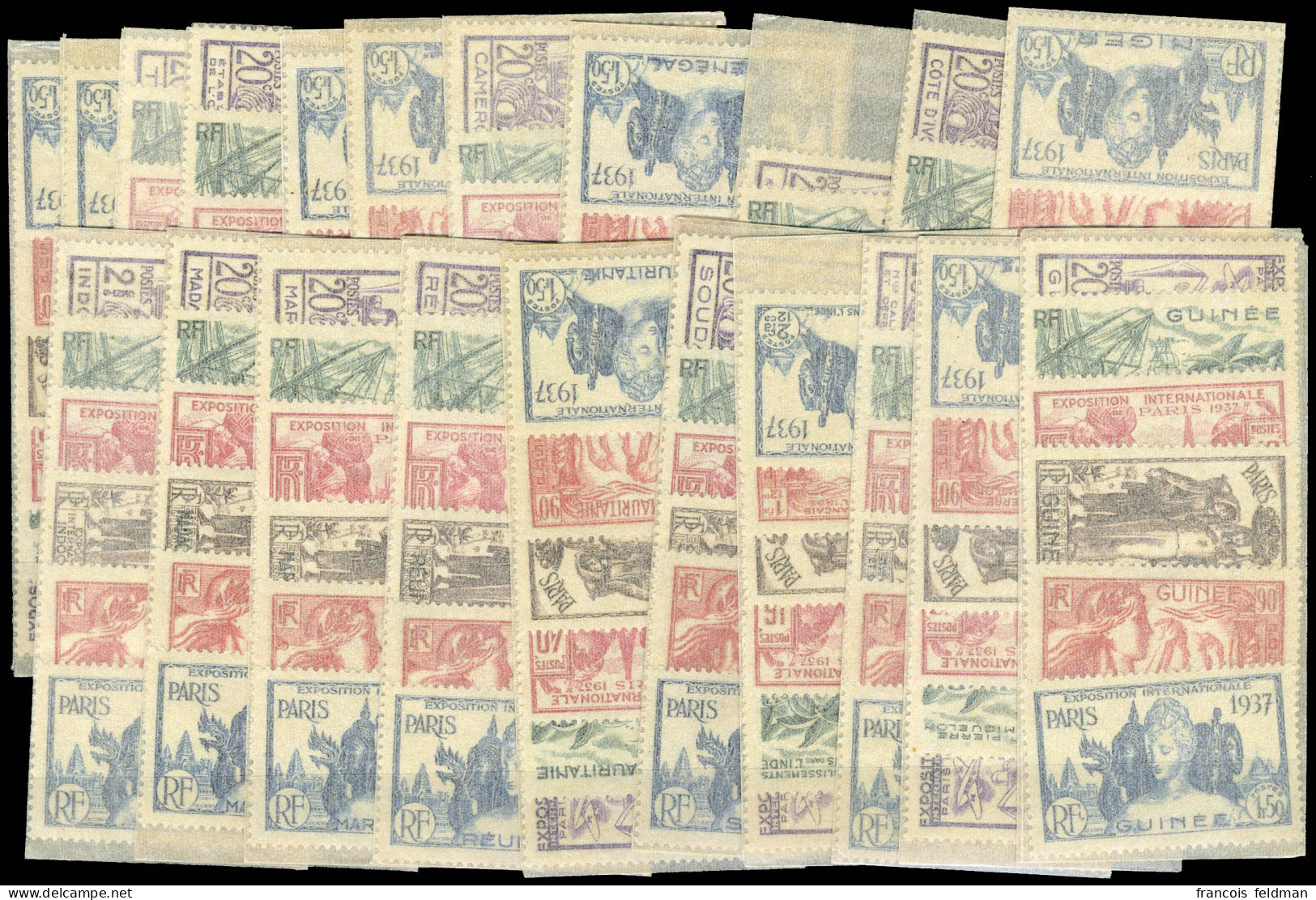 Neuf Sans Charnière Expo 1937, 126 Valeurs + 24 BF Complets, T.B. - Sonstige & Ohne Zuordnung
