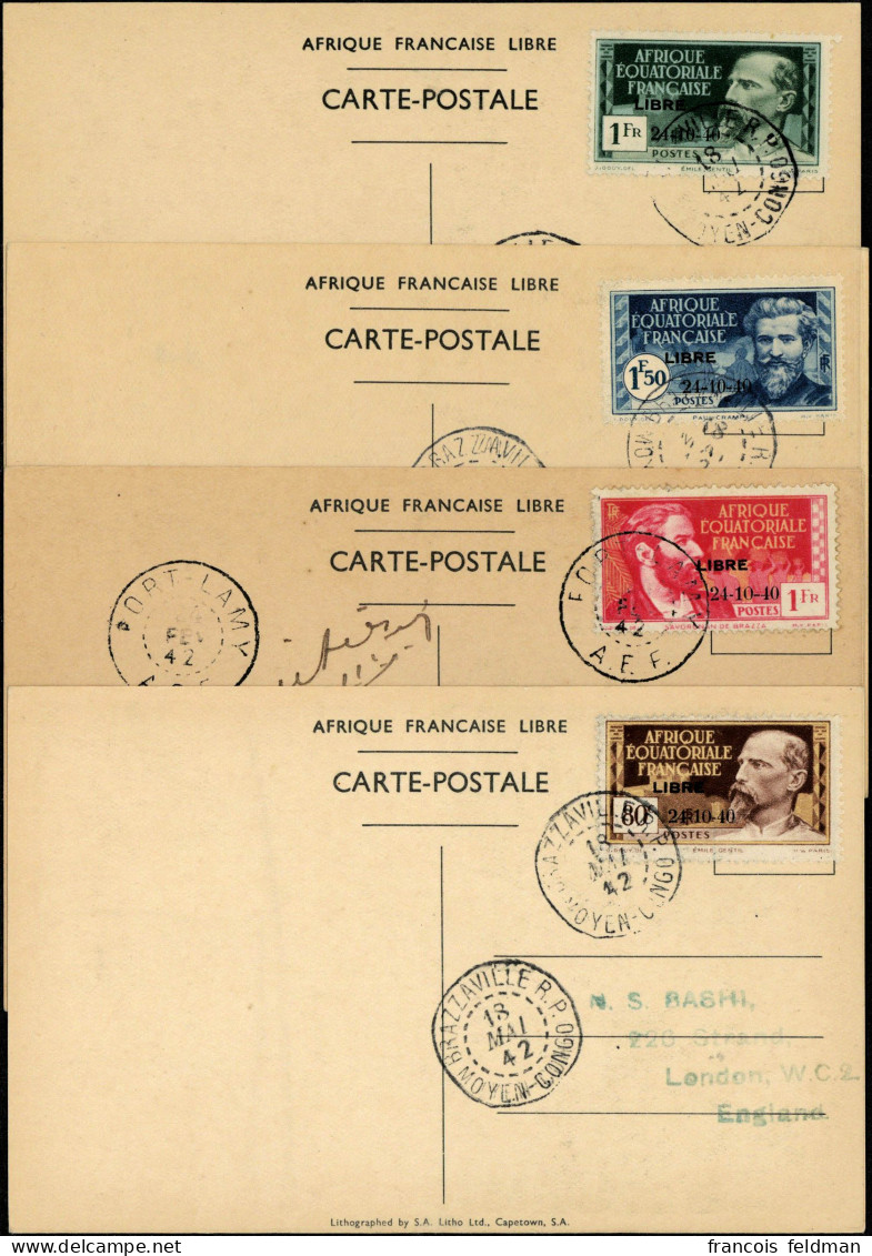 Lettre N° 140A/D, Les 4 Valeurs S/4 Cartes Oblitérées, TB - Photo WEB - Other & Unclassified