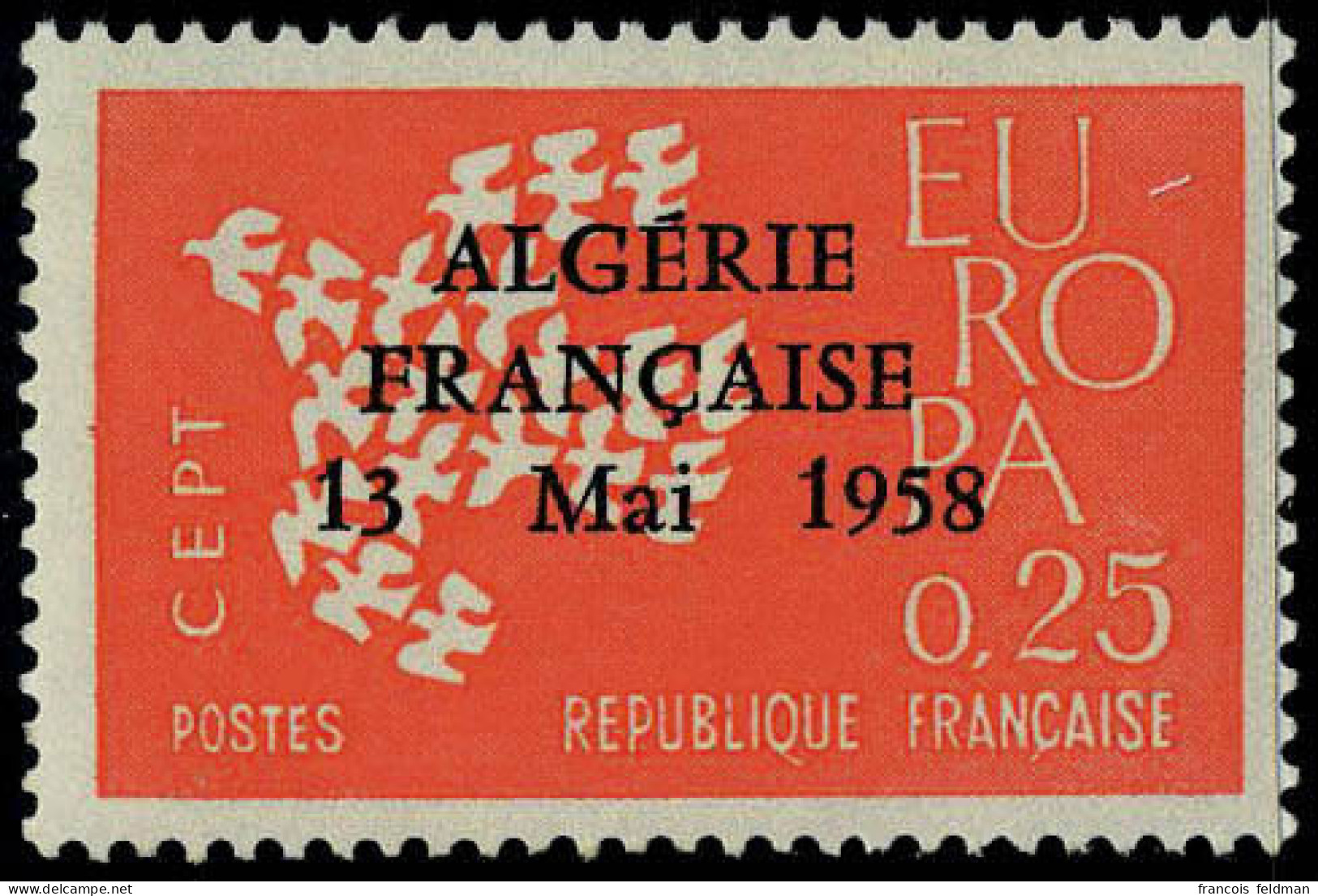 Neuf Sans Charnière 14 Valeurs Différentes France Surchargées Algérie Française 13 Mai 1958, T.B. - Other & Unclassified