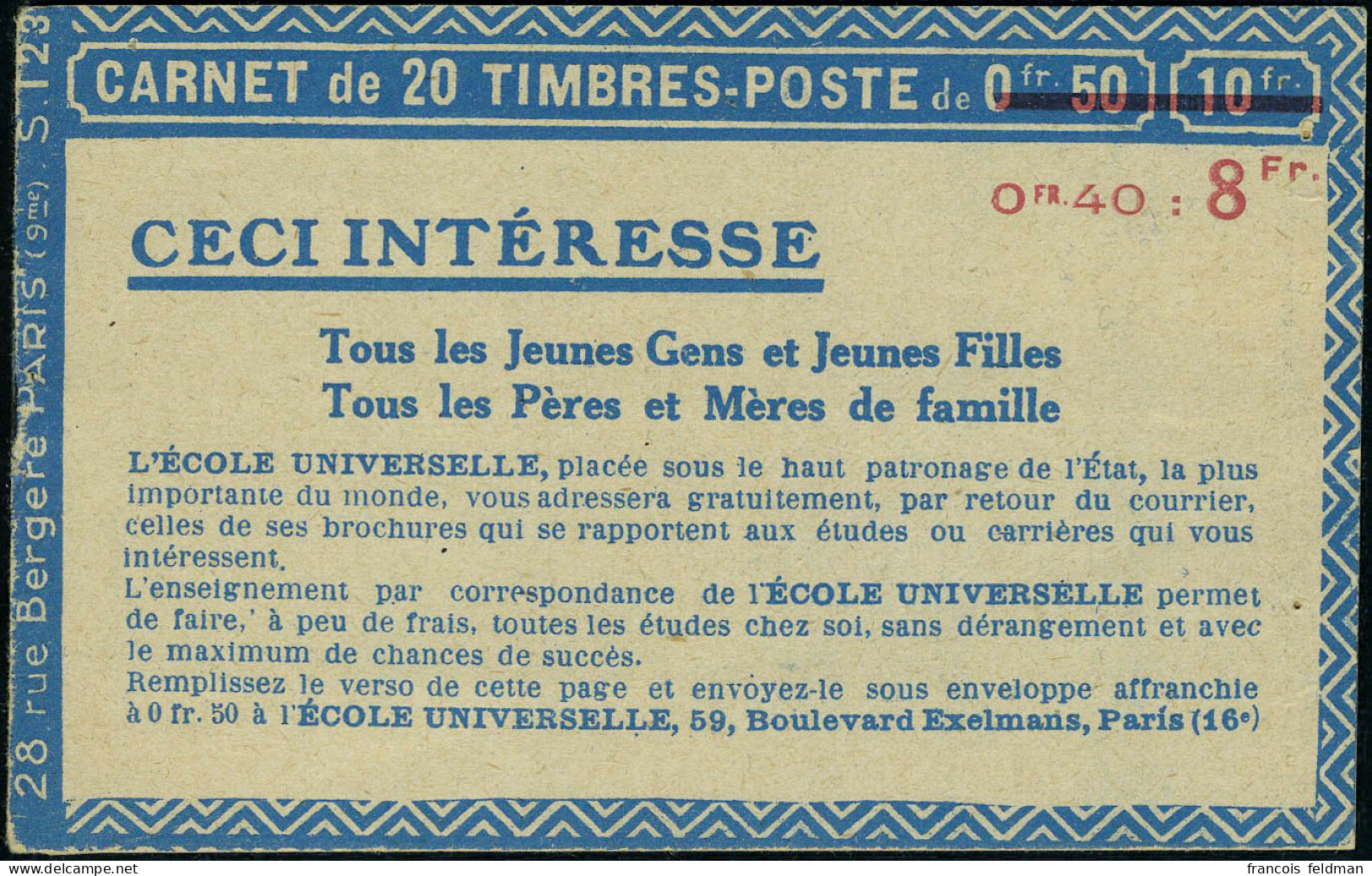 Neuf Sans Charnière N° C45-6, 40c Vue D'Alger, Carnet De 20, Léger Pli S/ 3 Ex. - Photo WEB - Andere & Zonder Classificatie