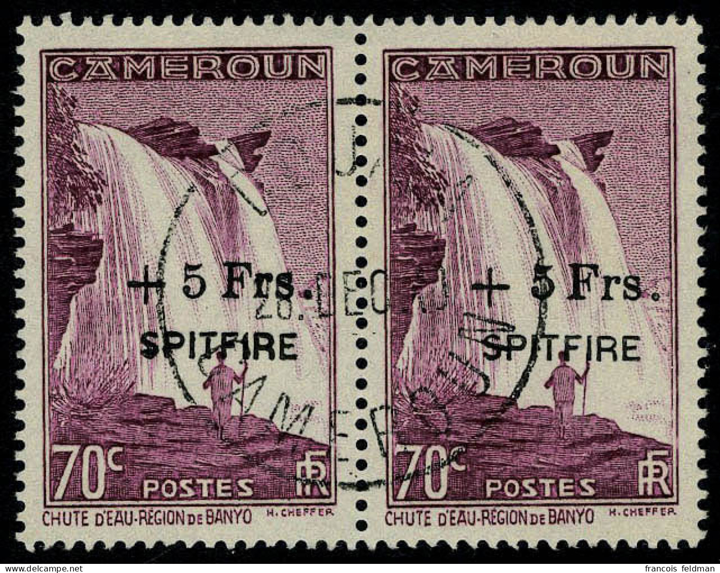 Oblitéré N° 236/9, La Série Spitfire, Variété Petit S Tenant à Normal En Paire Horizontale TB, RRR - Sonstige & Ohne Zuordnung