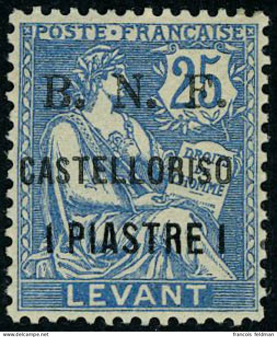 Neuf Avec Charnière N° 8a, 1p S/25 Bleu Variété CASTELLORISO - Autres & Non Classés