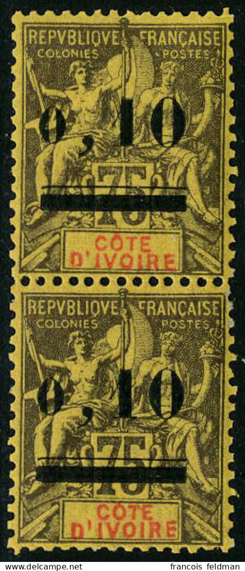 Neuf Sans Charnière N° 19, 0.10 S/75c Paire Verticale, TB - Sonstige & Ohne Zuordnung