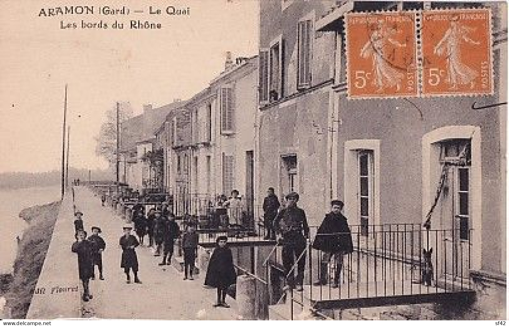 ARAMON              LE QUAI. LES BORDS DU RHONE      LES ENFANTS - Aramon