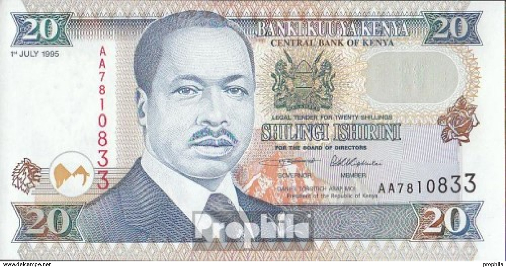 Kenia Pick-Nr: 32 Bankfrisch 1995 20 Shillings - Kenia
