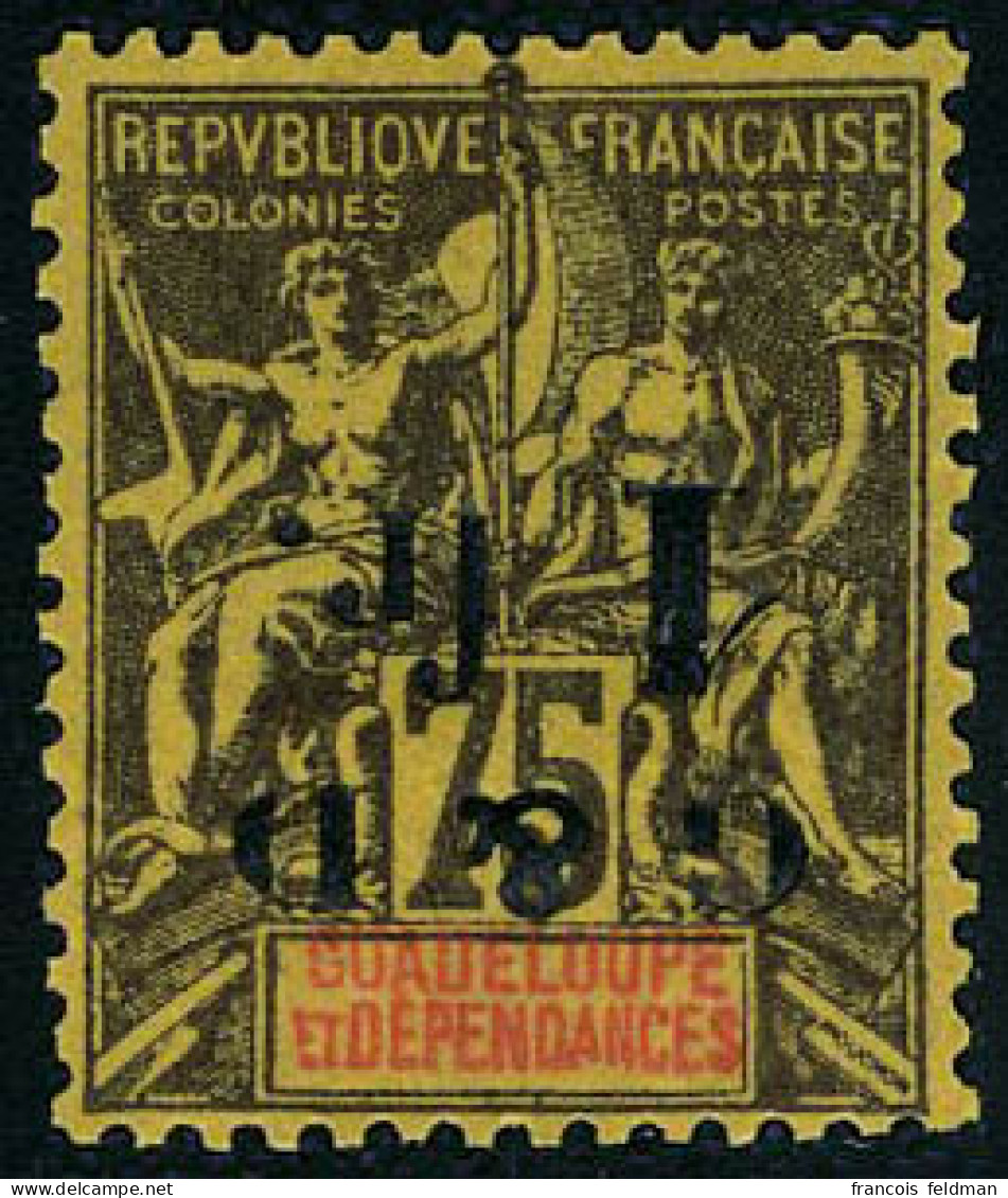 Neuf Sans Charnière N° 49Aa, 1 S/75 Surcharge Renversée, TB - Other & Unclassified