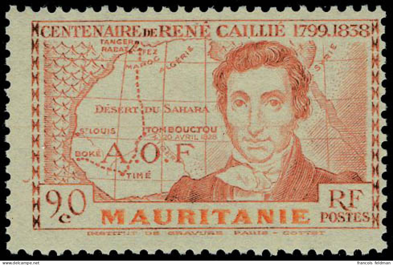 Neuf Sans Charnière N° 95a, 90c René Caillié, Grande Légende TB Maury - Other & Unclassified