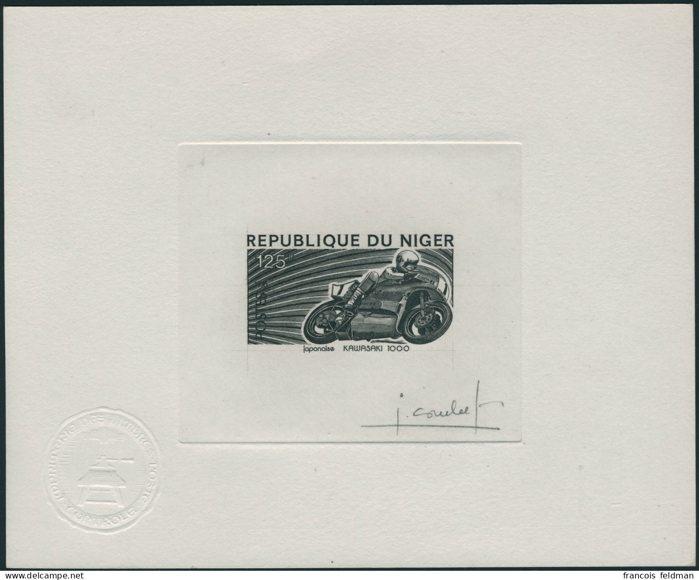 N° 369/72. Séries Motos. 4 épreuves D'artiste En Noir Signées Combet, T.B. - Other & Unclassified