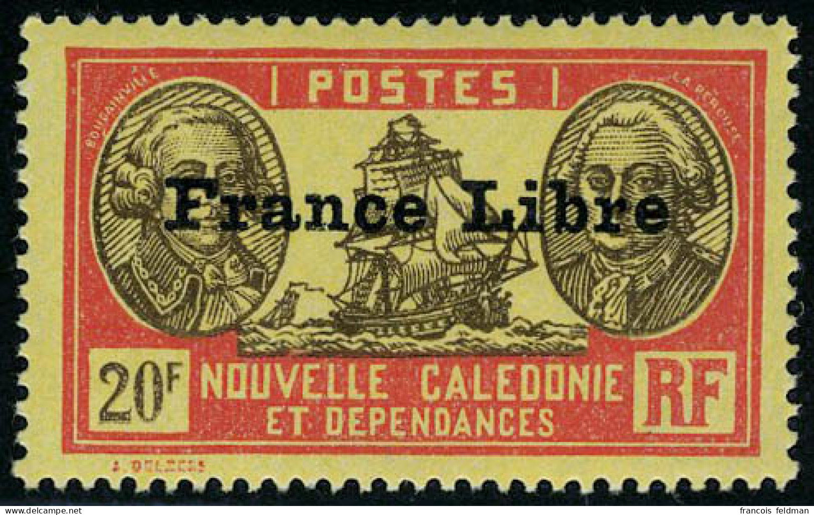 Neuf Sans Charnière N° 195/229, La Série FRANCE LIBRE, TB, Signé Brun, Gomme Coloniale - Otros & Sin Clasificación