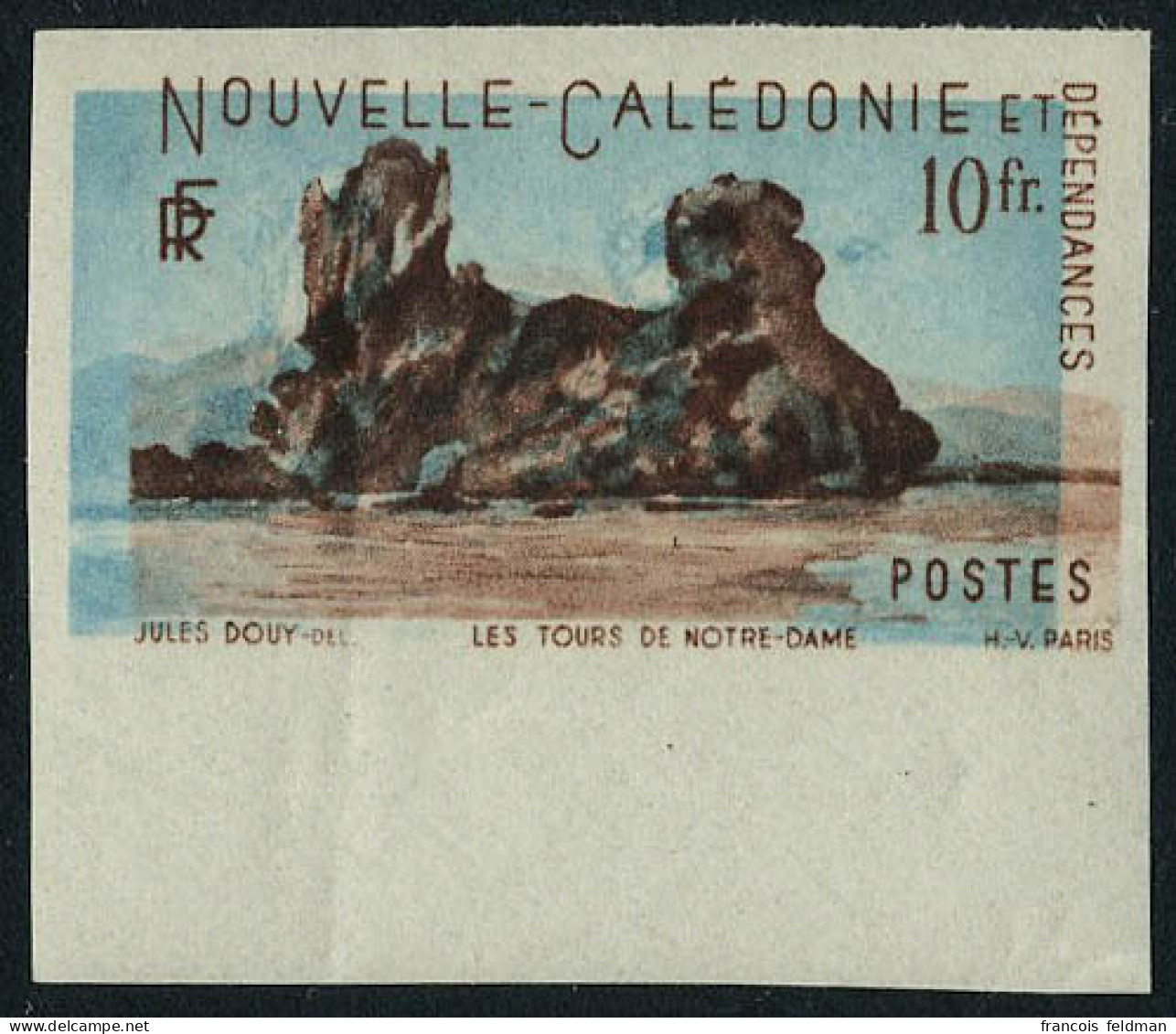 Neuf Sans Charnière N° 274, 10f Tour De Notre Dame, Essai De Couleurs En Brun Foncé Et Bleu, Couleur Déplacées, ND, Bdf, - Otros & Sin Clasificación