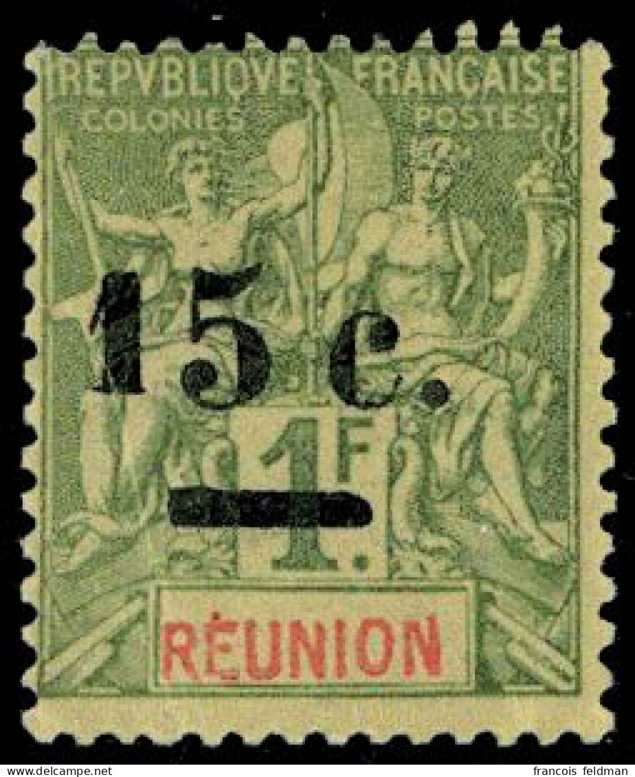 Neuf Sans Charnière N° 55A, 15c S/1F, Variété 1 Plus Petit Que 5, TB - Otros & Sin Clasificación