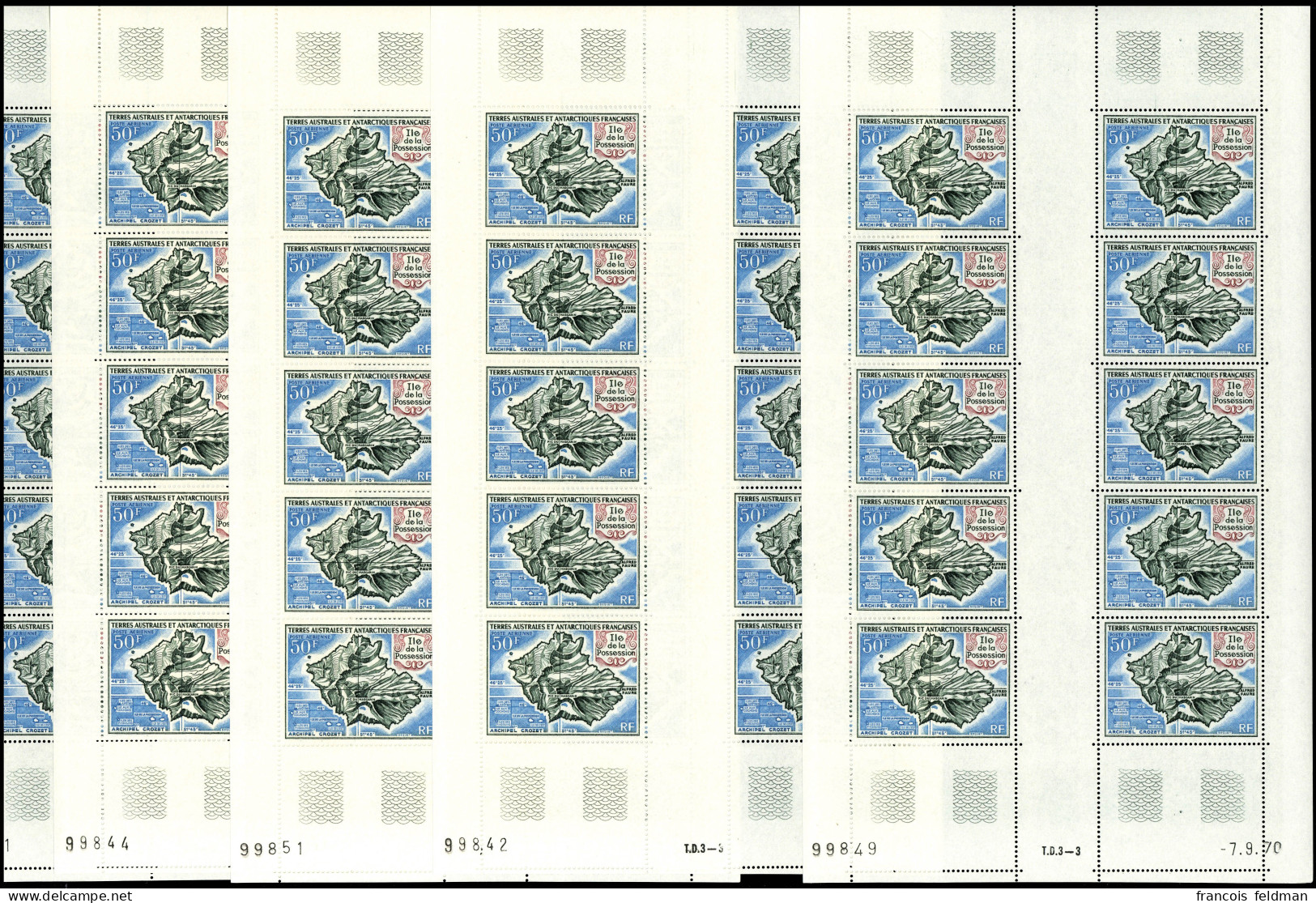 Neuf Sans Charnière N° 23, 50F ILE De La POSSESSION X 5 Feuilles Complètes De 10 Ex., TB - Photo WEB - Other & Unclassified