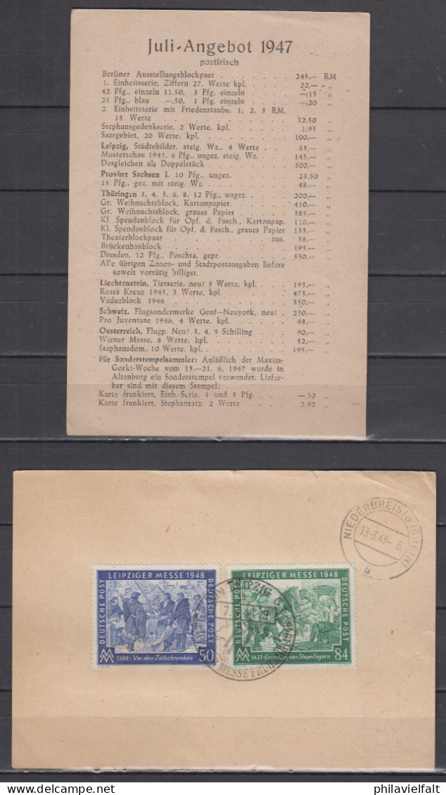 Kontrollrat P 951 ZuF 967/68 Als R-Karte 1948 Und P 965 O 1947 Je Mit Privatem Händler-Zudruck - Interi Postali