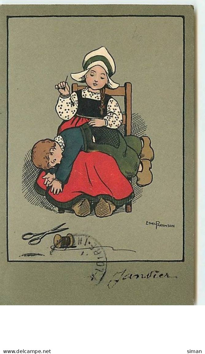 N°608 - Ethel Parkinson - Jeune Hollandaise Racommodant Avec Un Enfant Sur Ses Genoux - Parkinson, Ethel