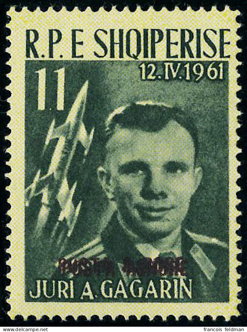 Neuf Sans Charnière N° 57/59A, Gagarine Et Vostok I, Les 3 Valeurs Double Surcharge Rouge, Le 4 Surcharge Noire, T.B. Si - Autres & Non Classés