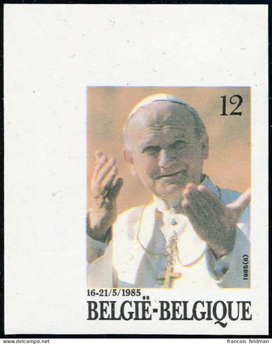 N° 2166, Visite Du Pape Jean-Paul II, 1 Ex. ND (CdF) + Le Même En Feuillet Ministériel Noir Avec Cachet à Sec Du Ministè - Sonstige & Ohne Zuordnung