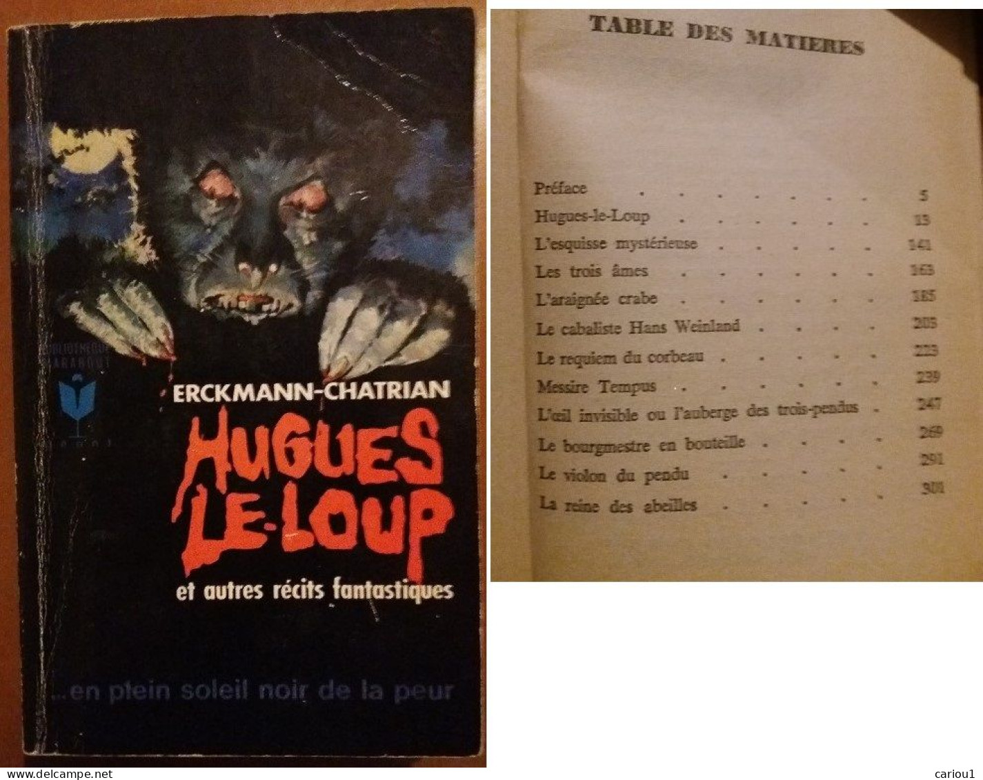 C1  Erckmann Chatrian HUGUES LE LOUP Marabout FANTASTIQUE Alsace PORT INCLUS France - Fantastique