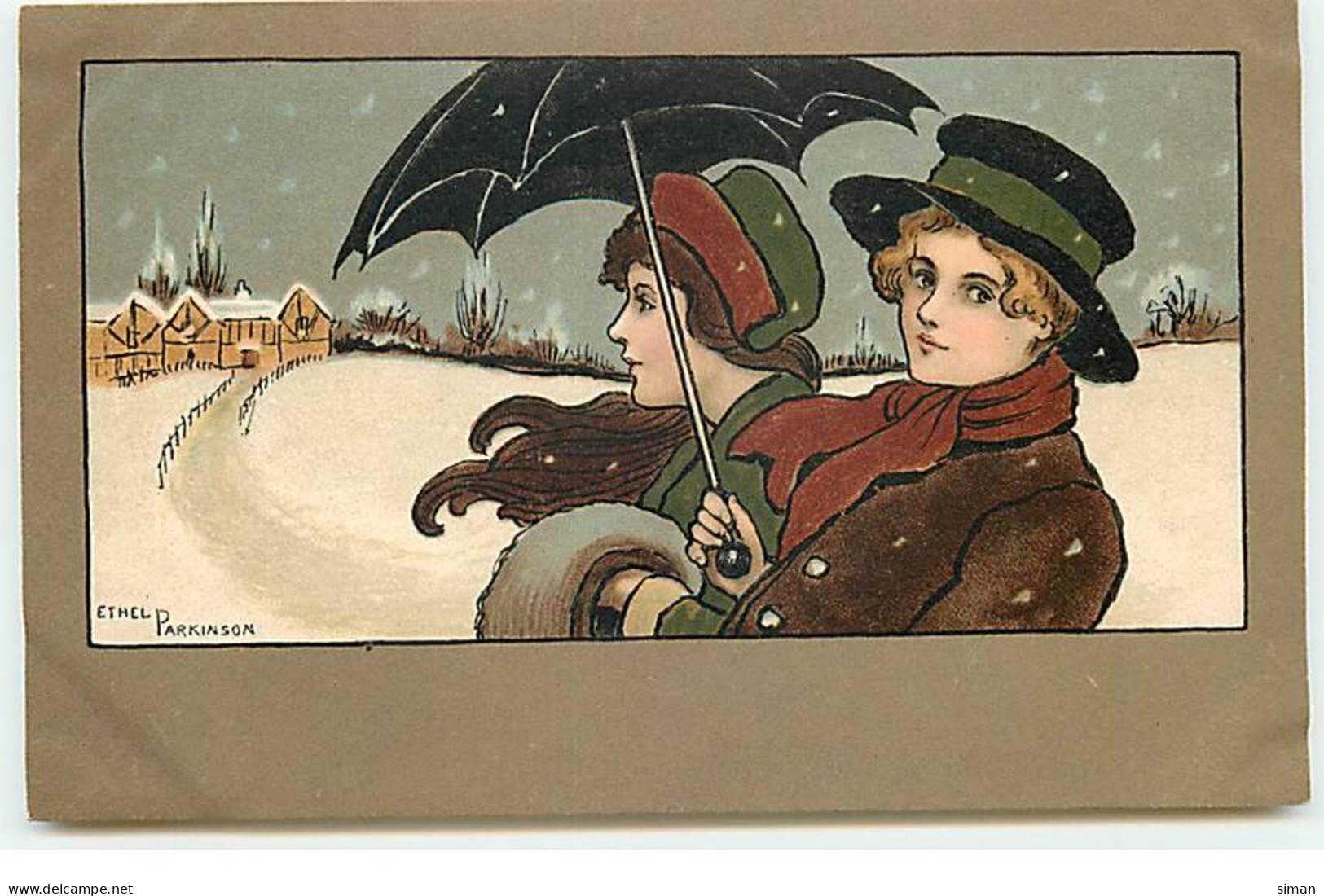 N°17813 - Ethel Parkinson - MM Vienne N°191 - Couple Se Protégeant Sous Un Parapluie - Parkinson, Ethel