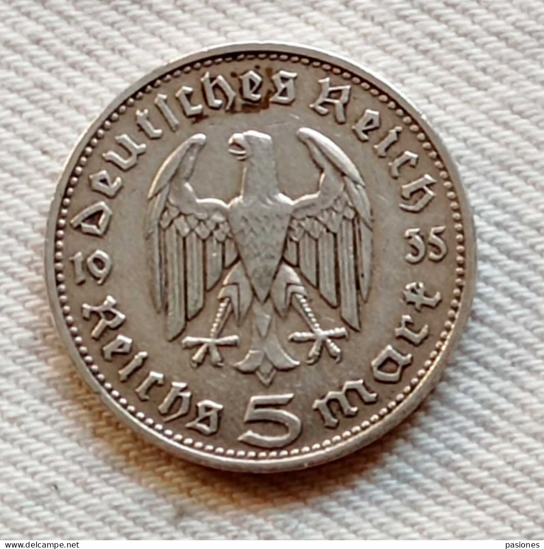Germania 5 Reichsmark 1935D Paul Von Hindenburg - 5 Reichsmark