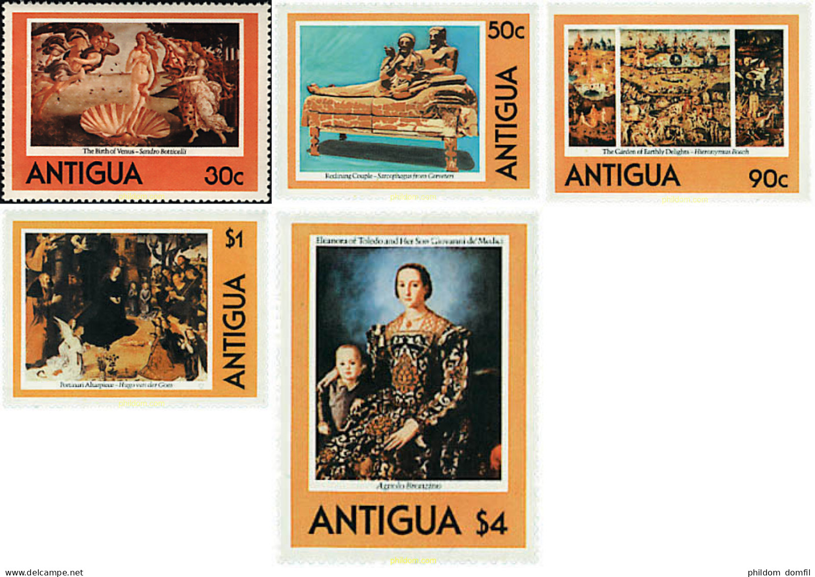 721886 MNH ANTIGUA 1980 PINTURAS Y ESCULTURAS - Sonstige & Ohne Zuordnung