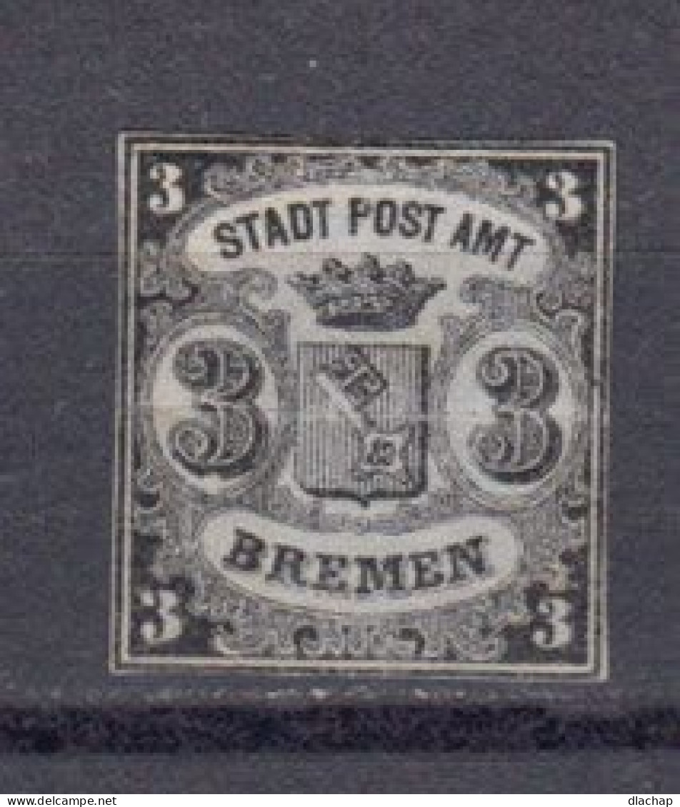 Allemagne Breme Bremen 1855 Yvert 1 B * Neuf Sans Charniere. Pli Horizontal - Bremen