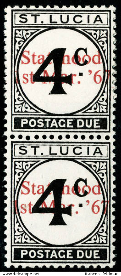 Neuf Sans Charnière N° 13/14 , Les 2 Valeurs En Paire Verticales, N° 13 : Variété De Surcharge Déplacée 67 1st Mai, T.B. - Other & Unclassified