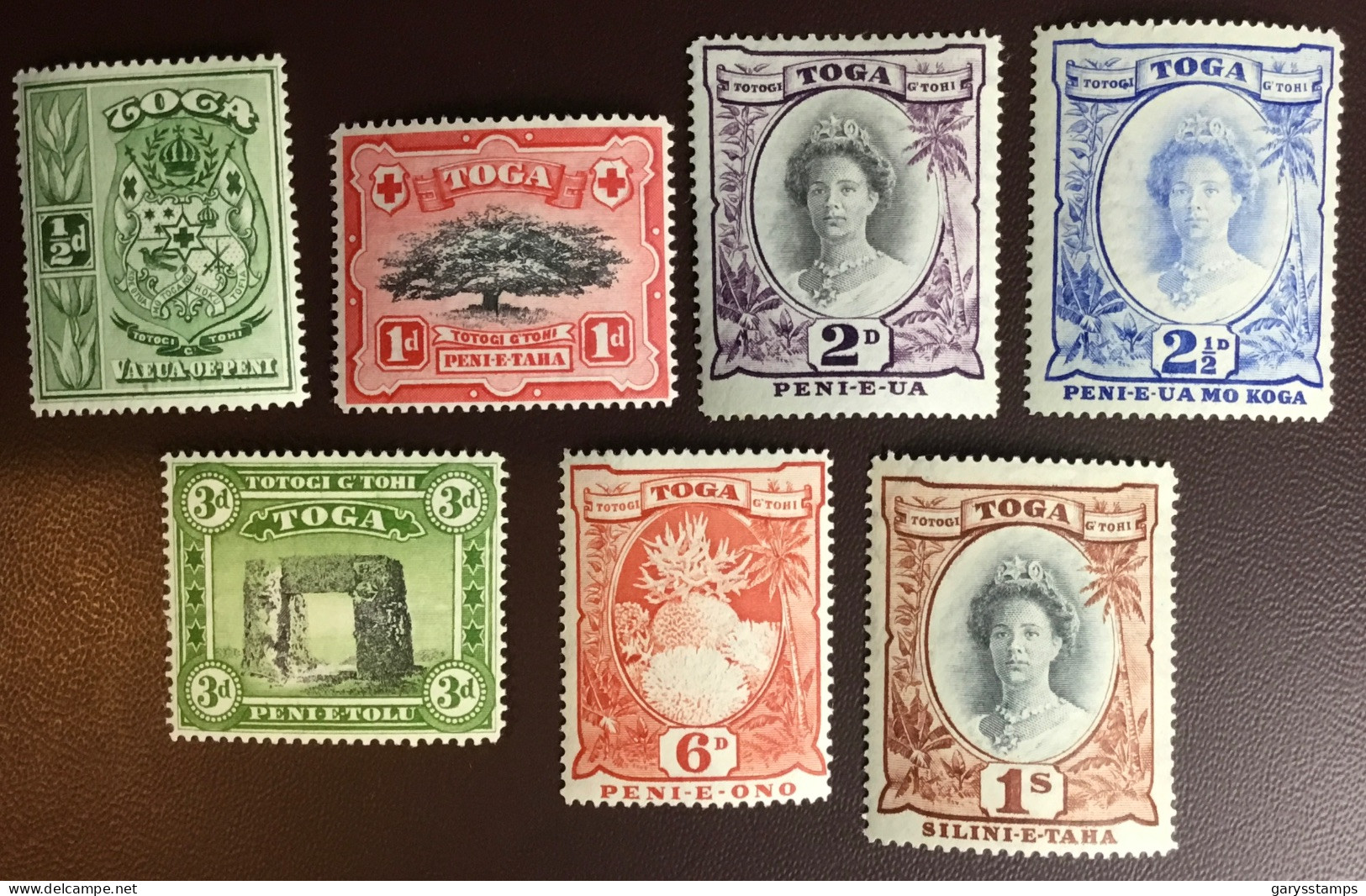 Tonga 1942 Definitives Set To 1s MH - Tonga (...-1970)