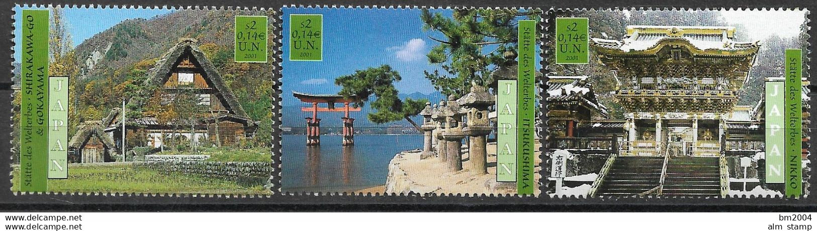 2001 UNO WIEN   Mi. 335-40**MNH UNESCO-Welterbe: Japan - Unused Stamps