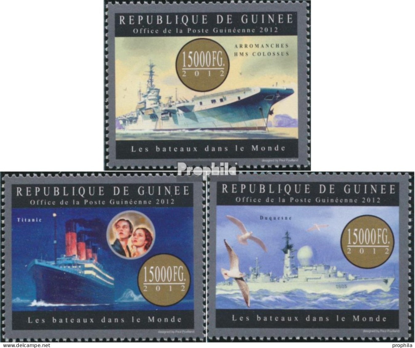 Guinea 9511-9513 (kompl. Ausgabe) Postfrisch 2012 Schiffe - Guinée (1958-...)