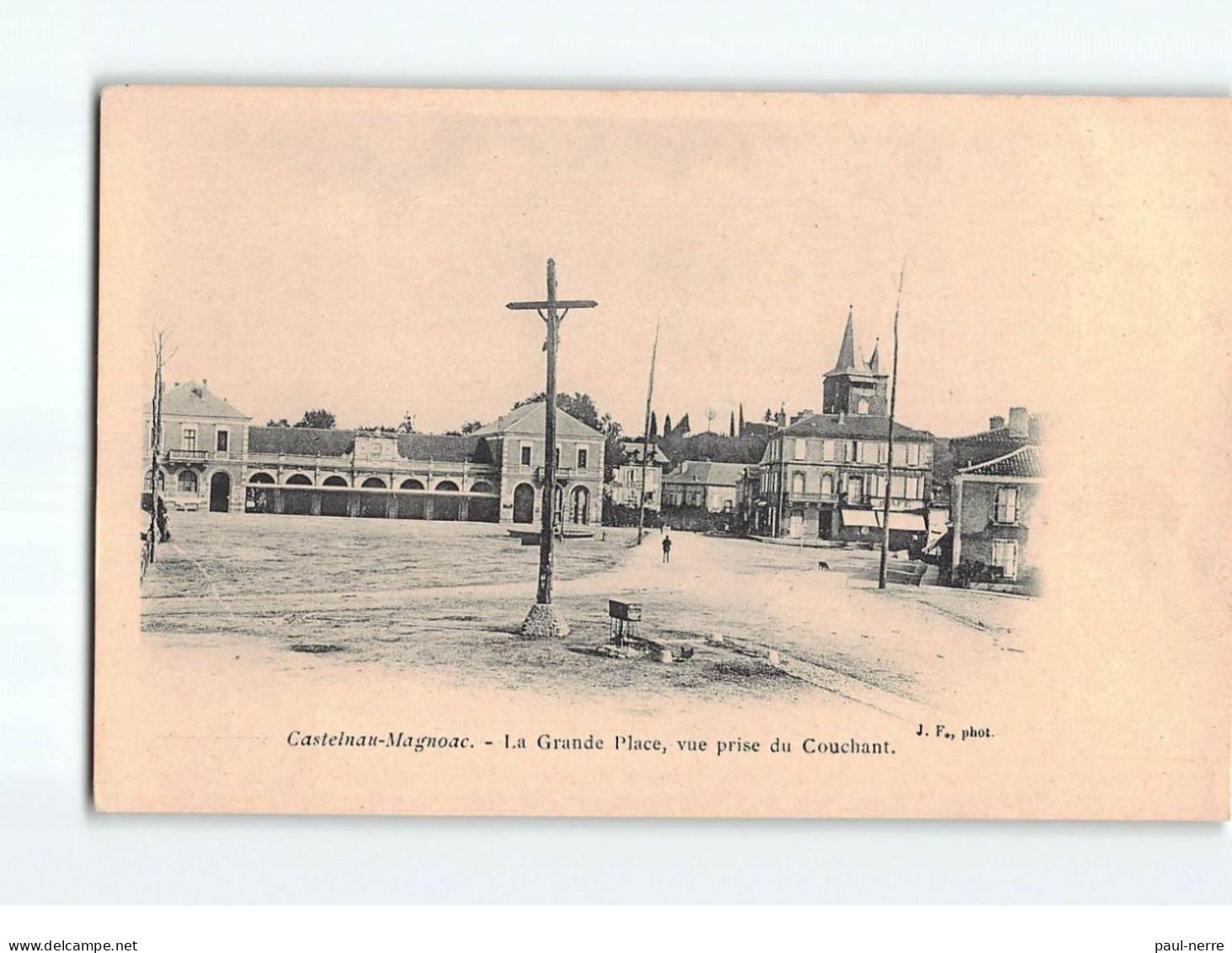 CASTELNAU MAGNOAC : La Grande Place, Vue Prise Du Couchant - Très Bon état - Castelnau Magnoac