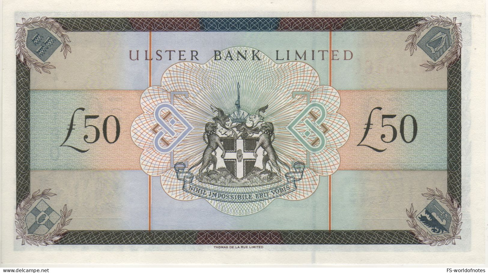 Northern IRELAND  £50  Pounds  P338  ULSTER Bank  Dated  01.07.19 ( Landscape Belfast At Front )  UNC - 50 Pounds