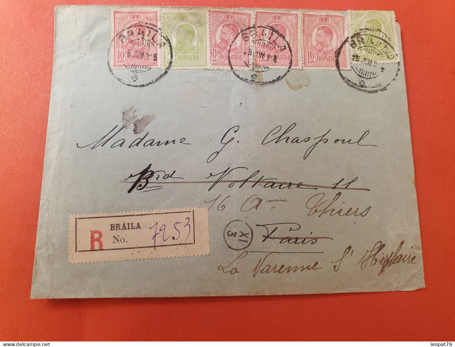 Roumanie - Enveloppe En Recommandé De Braila Pour La France En 1915 - J 510 - Postal Stationery