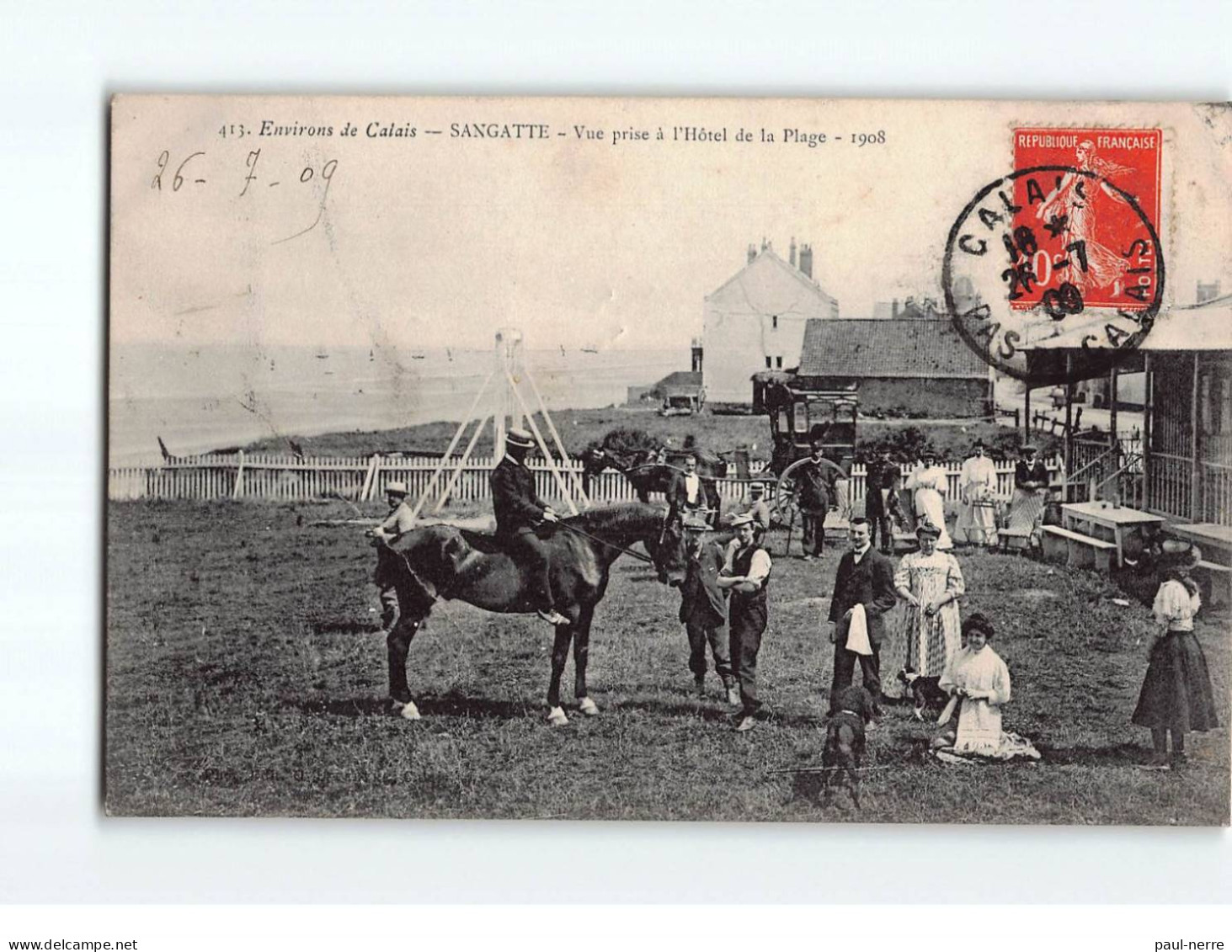 SANGATTE : Vue Prise De L'Hôtel De La Plage, 1908 - état - Sangatte