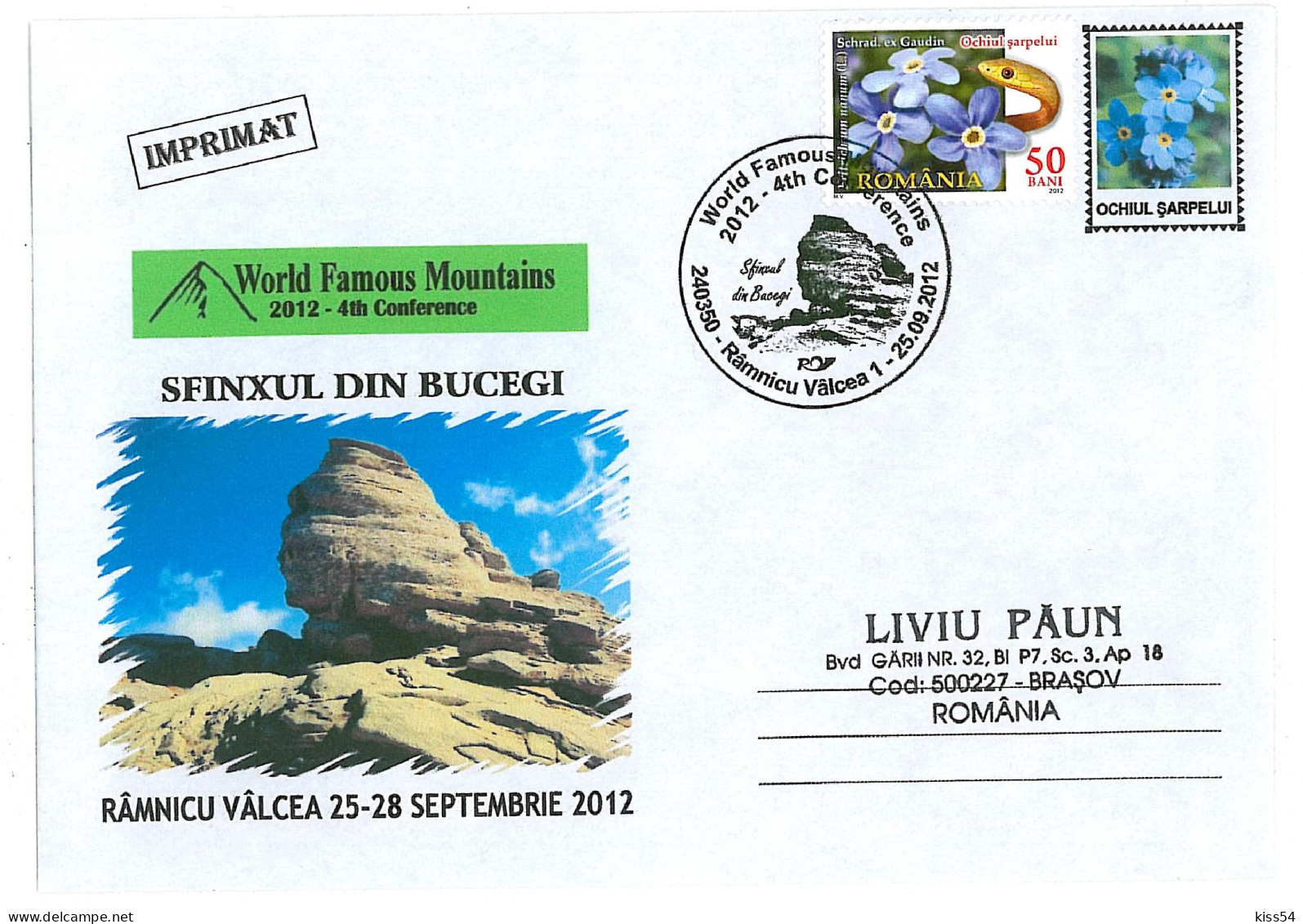 COV 56 - 1401 Mountain BUCEGI, Romania - Cover - Used - 2012 - Natur