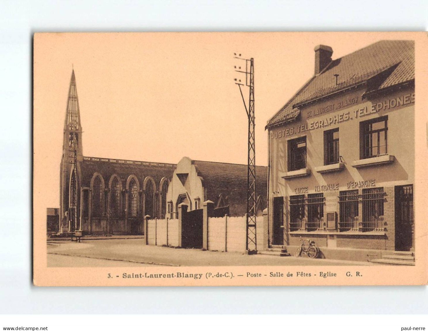 ST LAURENT BLANGY : Poste, Salle De Fêtes, Eglise - Très Bon état - Saint Laurent Blangy