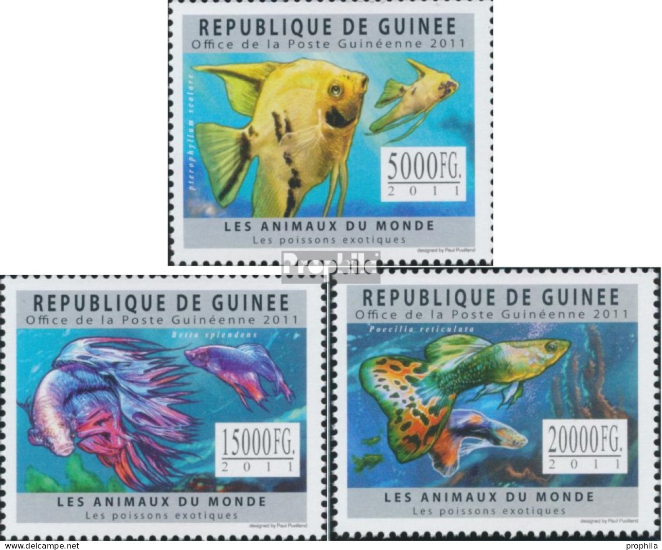 Guinea 8867-8869 (kompl. Ausgabe) Postfrisch 2011 Exotische Fische - Guinée (1958-...)