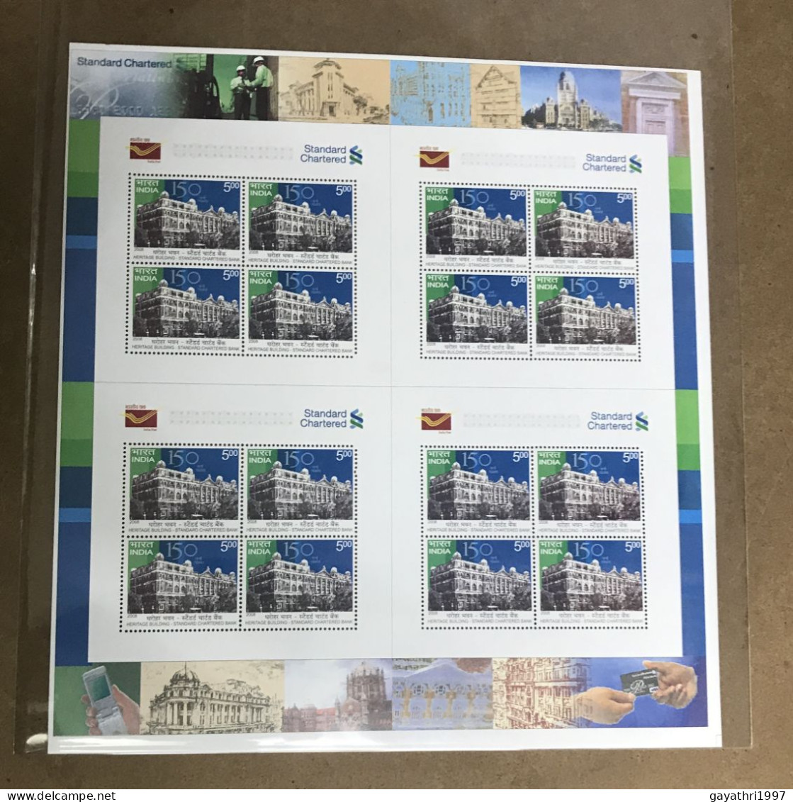 India 2008 Standard Chartered Block Of 4 MINT SHEETLET Good Condition (SL-79) - Neufs